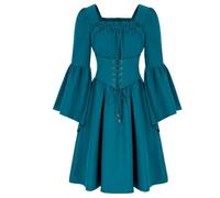 AEGJEGVD 2025 Robe Gothique Médiévale Femme Robes Moyen Age Renaissance Dress Rétro à Manches Flares Costume Bustier Epaules Dénudées Robe de Bal Punk Carnaval Cosplay deguisement Hallowee Pas Cher