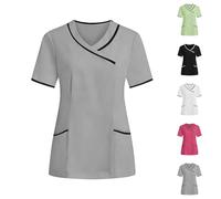 AEGJEGVD Blouse Infirmiere Femme Tunique Uniforme Medicale Haut D'infirmière Uniforme De Travail Top Médicale d'été Vêtements de Travail et Uniformes Tenue Infirmiere Professionnelle