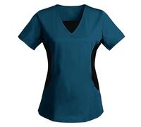 AEGJEGVD Blouse Medicale Femme Grande Taille Col en V Manche Courte Uniforme De Travail Blouse Infirmiere Femmes Professionnelle Uniforme D'infirmière Femme Esthéticienne Pas Cher