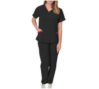 AEGJEGVD Blouse Medicale Femme Manche Courte Haut et Pantalon Uniforme De Travail Blouse Femmes De Ménage Offre Tenue Infirmiere Professionnelle Uniforme D'infirmière Femme Esthéticienne Pas Cher