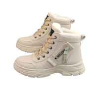 AEGJEGVD Botte Femme Hiver Fourrure Bottines Neige Plates Snow Boots Chaudes Chaussures Montantes a Lacet Antidérapant Mode Bottes de Neige Bottines Femmes Talons Boots Pas Cher