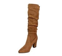 AEGJEGVD Bottes au-Dessus du Genou pour Femme Confortable Cuissarde Tirer Sur Automne Temps Hiver Boots Vintage Bottes Marche Classique Western Chaussures Botte Montantes Militaires Hipster Club Fête