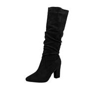 AEGJEGVD Bottes au-Dessus du Genou pour Femme Confortable Cuissarde Tirer Sur Automne Temps Hiver Boots Vintage Bottes Marche Classique Western Chaussures Botte Montantes Militaires Hipster Club Fête
