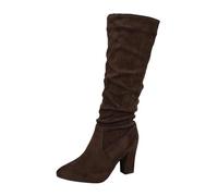 AEGJEGVD Bottes au-Dessus du Genou pour Femme Confortable Cuissarde Tirer Sur Automne Temps Hiver Boots Vintage Bottes Marche Classique Western Chaussures Botte Montantes Militaires Hipster Club Fête