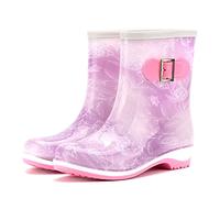 AEGJEGVD Bottes De Pluie Femme Mollet Large Bottes Caoutchouc Imperméables Antidérapant Bottines pour Homme Femme Bottes De Jardinage Couleur Unie PVC en Plein Air Chaussures de Sécurité Pas Cher