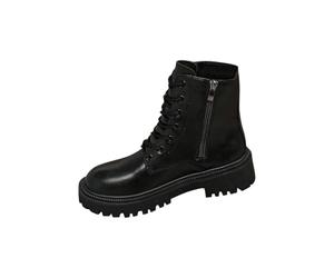 AEGJEGVD Bottes Femme de la Mode Botte Confortables Bottines avec Fermeture éclair pour l'Automne et de l'hiver Vintage Bottes et Bottines Chunky Talons Chaud Cheville Chaussons AntidéRapante