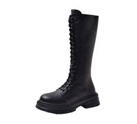 AEGJEGVD Bottes Femme Genou Haute Confortable Cuissarde Tirer Sur Automne Temps Hiver Boots Vintage Cowboy Bottes Femmes Fille Cuir Classiques Western Chaussures Botte Montantes Hipster Club Fête