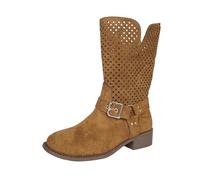 AEGJEGVD Bottes Western Femme Cuir Mollet Large Classiques Bottes mi Mollet Talon Haut Sexy Confortables Botte Cavalières Hipster Club Fête Bottines Motardes Franges Élégants Boots