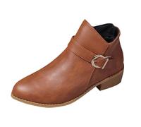AEGJEGVD Bottines Chelsea Femme en Cuir Classiques Botte Femmes Confortable AntidéRapante Chunky Talons Bas Bottes Cheville Chaussons LéGèRes Confortable Motardes Bottine D'hiver En Plein Air Boots