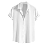AEGJEGVD Chemises pour Hommes Habillées Manches Courtes Basique T-Shirts Chemises et Polos Casual Regular Fit Chemises Formal Business Haut Tops Slim Fit Chemise de Travail Uniformes Pas Cher