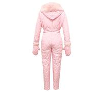 AEGJEGVD Combinaison de Ski pour Femme Une Pièce Combinaison de Neige Chaude Combinaison de Ski Hiver Imperméable Veste de Snowboard Longue Combinaison de Ski Sports de Neige Capuche en Plein Air