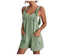 AEGJEGVD Combinaison Femme Été sans Manches Casual Combishort Femmes Bretelles Spaghetti Salopette Short Chic et Élégant Jumpsuit Loose Playsuit Soldes D'Été Décontracté Salopettes de Plage Rompers
