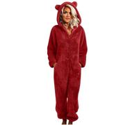 AEGJEGVD Combinaison Pyjama Femme Hiver Onesies Pyjama Polaire À Capuche Moelleux Combinaison Une Pièce en Flanelle Chaude en Peluche Loungewear Vêtements D'intérieur Une Pièce Combinaisons de Nuit
