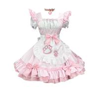 AEGJEGVD Costume de cosplay de Maid Lolita pour femme - Costume d'Halloween français femmes - Sissy - Costume de soubrette - Tenue pour fille - Robe French Maid - Cosplay - Anime - Pas Cher