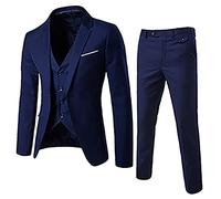 AEGJEGVD Costume Homme Mariage 3 Pièces Slim Fit Smoking Costumes Un Bouton Couleur Pure Formel Veste Gilet et Pantalon Homme Elégant Formel pour Mariage Business Dîner Élégant Costume Traditionnel