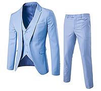 AEGJEGVD Costume Homme Mariage 3 Pièces Slim Fit Smoking Costumes Un Bouton Couleur Pure Formel Veste Gilet et Pantalon Homme Elégant Formel pour Mariage Business Dîner Élégant Costume Traditionnel