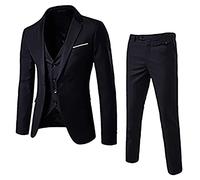 AEGJEGVD Costume Homme Mariage 3 Pièces Slim Fit Smoking Costumes Un Bouton Couleur Pure Formel Veste Gilet et Pantalon Homme Elégant Formel pour Mariage Business Dîner Élégant Costume Traditionnel