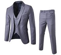 AEGJEGVD Costume Homme Mariage 3 Pièces Slim Fit Smoking Costumes Un Bouton Couleur Pure Formel Veste Gilet et Pantalon Homme Elégant Formel pour Mariage Business Dîner Élégant Costume Traditionnel