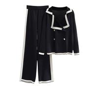 AEGJEGVD Femme 2 Pièces Survêtement Chic Elegant Manche Longue Cardigan + Pantalon Décontracté Pull Ensemble Tricoté Sportswear Loungewear 2 Pièces Suits Ensemble Détente Femme Hiver