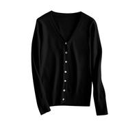 AEGJEGVD Gilet Femme Cardigan Pull Tricoté Col V Grande Taille Gilets Chic et Elegant LéGer Manches Longues Cardigan avec Boutons Pulls en Tricot EláStique Top Automne Hiver Chaud Vetement Femmes