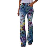 AEGJEGVD Jean Bootcut Taille Extensible Denim Femme Coupe Droite Straight Jeans Y2K Baggy Jambes Larges Pantalon en Denim Coupe Ample Pantalon Large Femmes Fluide ete Pas Cher Vetement Soldes D'Été