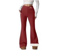 AEGJEGVD Legging Thermique Femme Polaire Cadeau Noël Pantalon de Randonnée d'hiver Yoga Bootcut Thermique Pantalons évasé Taille Haute Doublé Polaire Leggings pour Exercice de la Vie Quotidienne