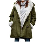 AEGJEGVD Manteau en Laine Femme Hiver avec Capuche Manteaux Femmes Hiver Doublé Polaire Chaud Manches Longues Blouson À Capuche éclair Grande Taille épaissir Parka Manteaux Fille Doudoune Outercoat