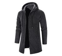 AEGJEGVD Manteau Homme Long Automne et Hiver Veste à Capuche Hommes Trench Coat Classique Pardessus Parka Caban Veste Slim Fit Manteaux Habillé Hiver Chaud Vêtements D'extérieur