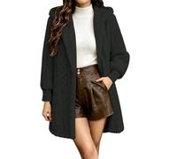 AEGJEGVD Manteau Peluche Chaud Femme à Capuche Épais avec Doublure Douce | Tissu Molleton, Coupe Oversize, Chaleur Légère, Douceur Exceptionnelle, Style Urbain, Confort Durable, Saison Fraîche