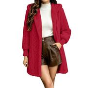 AEGJEGVD Manteau Peluche Chaud Femme à Capuche Épais avec Doublure Douce | Tissu Molleton, Coupe Oversize, Chaleur Légère, Douceur Exceptionnelle, Style Urbain, Confort Durable, Saison Fraîche