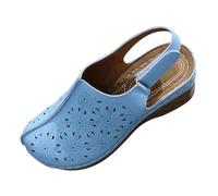 AEGJEGVD Mules et Sabots Femme en PU à Bout Fermé Confortable Sandales Semelle Compensée pour Femmes Orthopédique Compensées Sandale Femme été Chaussures Antidérapantes Orthopédiques Sabot de Plage
