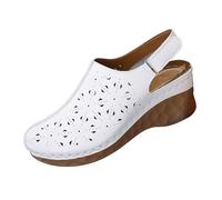 AEGJEGVD Mules et Sabots Femme en PU à Bout Fermé Confortable Sandales Semelle Compensée pour Femmes Orthopédique Compensées Sandale Femme été Chaussures Antidérapantes Orthopédiques Sabot de Plage