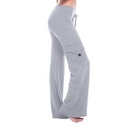 AEGJEGVD Pantalon de Travail Femme Pantalon décontracté Droit pour Femme avec Cordon de Serrage pour Le Yoga et la Course à Pied Legging Yoga Cargo Pantalons de Yoga et Pilates