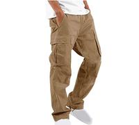 AEGJEGVD Pantalon de Travail Homme Cargo Stretch Pantalons Taille Elastique Décontractée Pants Mode Drawstring Long Pantalon Jogging Survetement avec Poche Training Sportswear Randonnée Pas Cher