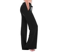 AEGJEGVD Pantalon Femme Taille Elastique Pantalon Patte d'Éléphant Femme, Pantalon Yoga Femme Fluide Évasé, Bootcut Yoga Pants, High Waist, Casual avec One Pocket, Idéal pour Quotidien et Yoga