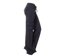 AEGJEGVD Pantalon Femme Taille Elastique Pantalon Patte d'Éléphant Femme, Pantalon Yoga Femme Fluide Évasé, Bootcut Yoga Pants, High Waist, Casual avec One Pocket, Idéal pour Quotidien et Yoga