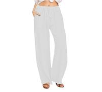 AEGJEGVD Pantalon Fluide Femme Été Lin Offre de Printemps Pantalons Chic et Elegant Décontractés Léger Respirant Ample Pantalon Large Femmes Soldes D'Été Vetement Mode Tendance 2025 Pants Pas Cher