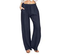 AEGJEGVD Pantalon Fluide Femme Été Lin Offre de Printemps Pantalons Chic et Elegant Décontractés Léger Respirant Ample Pantalon Large Femmes Soldes D'Été Vetement Mode Tendance 2025 Pants Pas Cher