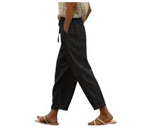 AEGJEGVD Pantalon Lin Femme Offre de Printemps Pantalons Chic et Elegant Décontractés Léger Respirant Ample Pantalon Large Femmes Soldes D'Été Vetement Mode Tendance 2025 Pants Pas Cher Vente Flash