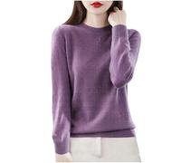 AEGJEGVD Pull Cachemire Femme, Chaud, LéGer, Manches Longue, Chic, Col Rond, Ample, Pull Femmes Chic et Elegant en Laine, Elástique Top, Pull en Tricot, Vetement Femme Solde, Pulls en Maille