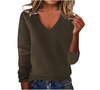 AEGJEGVD Pull Cachemire Femme Chic et Elegant Laine Ample Pulls Haut Tops Couleur Unie Haut Manche Longue Pull en Tricot Femme Hiver Col Rond Leger Chaud Pas Cher Décontractés Tunique Sweat Pullover
