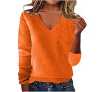 AEGJEGVD Pull Cachemire Femme Chic et Elegant Laine Ample Pulls Haut Tops Couleur Unie Haut Manche Longue Pull en Tricot Femme Hiver Col Rond Leger Chaud Pas Cher Décontractés Tunique Sweat Pullover