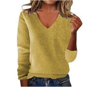 AEGJEGVD Pull Cachemire Femme Chic et Elegant Laine Ample Pulls Haut Tops Couleur Unie Haut Manche Longue Pull en Tricot Femme Hiver Col Rond Leger Chaud Pas Cher Décontractés Tunique Sweat Pullover