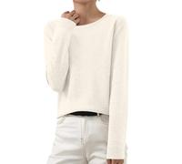 AEGJEGVD Pull Femme à Manches Longues en Tricot Sweat Blouse col Rond/col Montant Côtelé Chemisier Top Léger Sweatshirt Chic et élégant sous Pull Haut T-Shirt Pull Femmes Chic Chaud Pas Cher