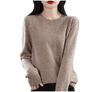 AEGJEGVD Pull Femme Hiver Chaud Chic et élégant Cachemire, Casual, Chaud, LéGer, Manches Longues, Chic, Col Rond, Et Elegant, Elástique Top, Pulls en Tricot, Vetement Femmes Solde Haut Tops Pas Cher