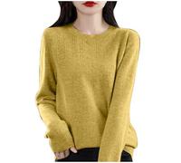 AEGJEGVD Pull Femme Hiver Chaud Chic et élégant Cachemire, Casual, Chaud, LéGer, Manches Longues, Chic, Col Rond, Et Elegant, Elástique Top, Pulls en Tricot, Vetement Femmes Solde Haut Tops Pas Cher