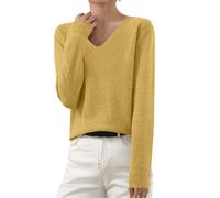 AEGJEGVD Pull Femme Hiver Chaud Chic Et élégant Décontractés Léger Tunique à Manches Longues Sweatshirts Pulls Couleur Unie Pullover Haut Tops Automne Hiver Confort Chaud Col V Casual Mode T Shirts