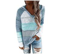 AEGJEGVD Pull Leger Femme Chic Et Elegant Sweats a Capuche Décontracté Ample Confortable Sweat-Shirt Temps Libre Sport Fitness Outdoor Basic Casual Veste Imprimé Rayé Cardigan Grande Taille Pas Cher