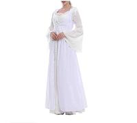 AEGJEGVD Renaissance Robes avec Manches Trompette Maxi Parti Costume Vintage Déguisements Halloween Cosplay Grande Taille Fête Princesse Costume Gothique Femmes Cosplay Déguisement Carnaval Victorien