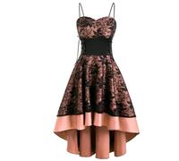AEGJEGVD Robe Femme Steampunk Corset Bustiers et Robes à Bretelles Manches en dentelle Elegant A-Line Victorienne Steampunk Gothique deguisement Grande Taille Medievale Robe de Bal Punk pour Carnaval